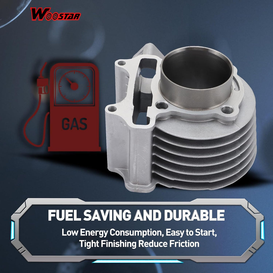 WOOSTAR 57,4mm Grosse Bohrung Kompletter Zylinder und Zylinderkopf Umbausatz Ersatz für 4 Takt GY6 1