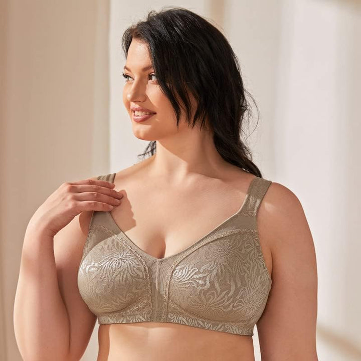 Wingslove Damen Minimizer BH ohne Bügel Grosse Brüste Bügelloser Entlastungs Breite Träger Vollfigur