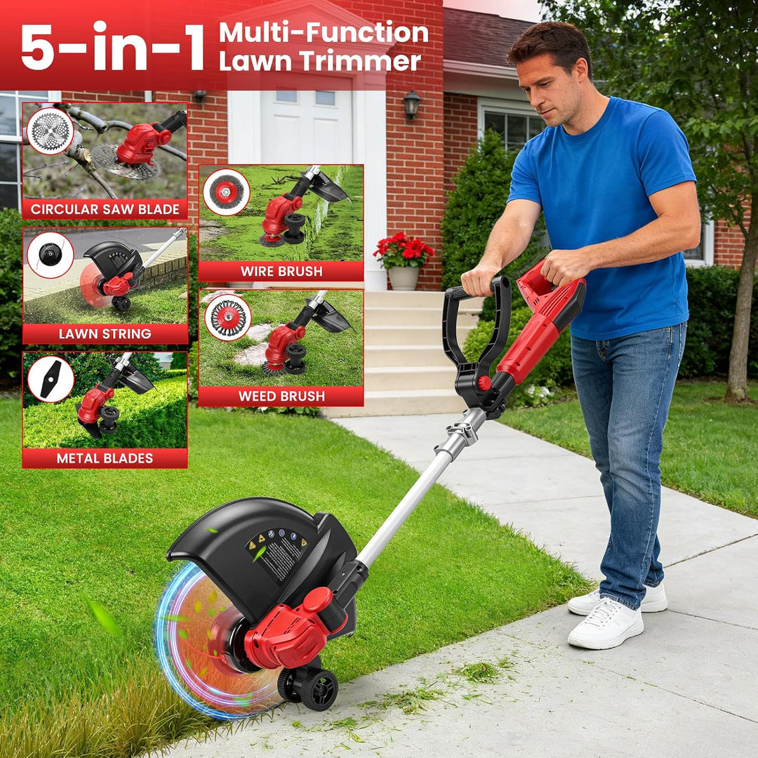 Akku Trimmer kompatibel mit Milwaukee 18V Akku, 3-in-1 Falt-Kombi mit bürstenlosem Motor 30cm Schnit