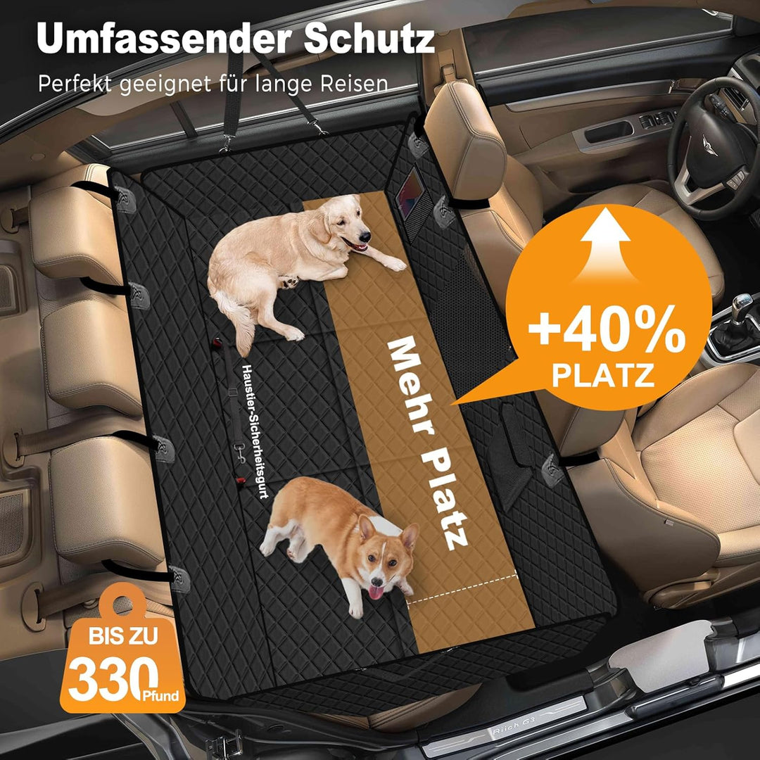 Vinstatin Hunde-Autositzabdeckung für Rücksitz mit starkem harten Boden, Rücksitzverlängerung rutsch