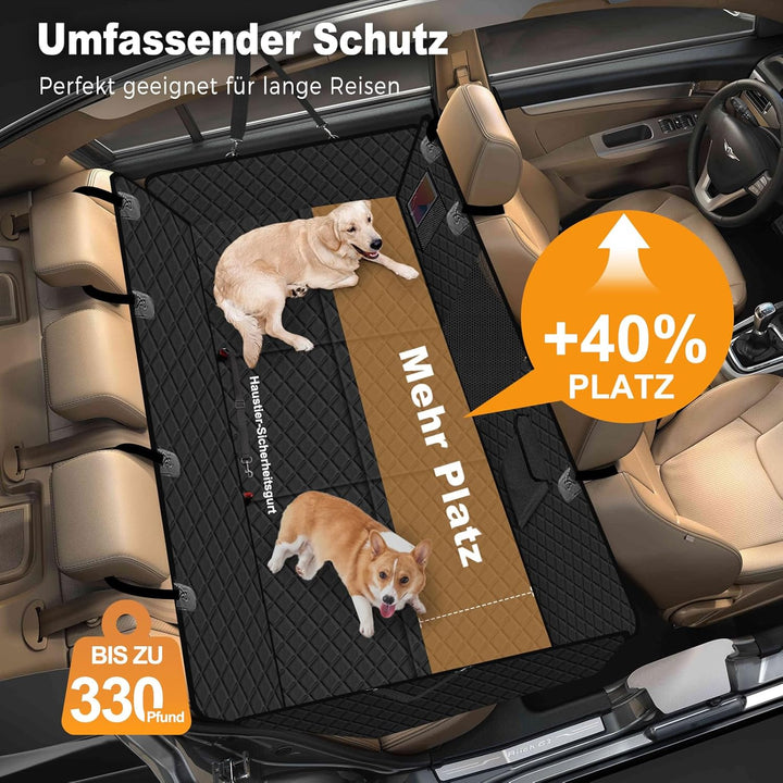 Vinstatin Hunde-Autositzabdeckung für Rücksitz mit starkem harten Boden, Rücksitzverlängerung rutsch