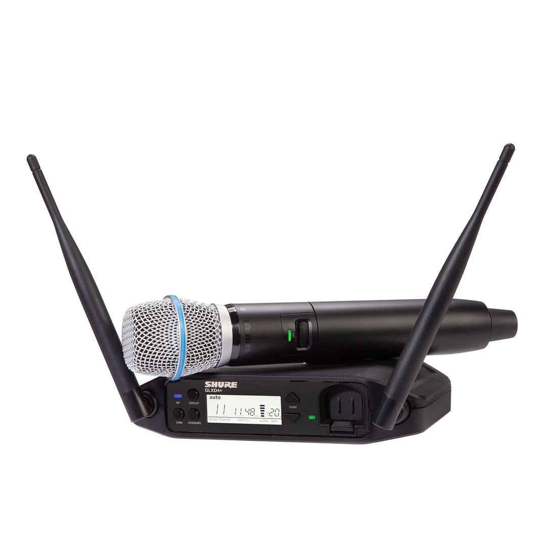 Shure GLXD24+/B87A Dual Band Pro Digital Wireless Mikrofonsystem für Kirche, Karaoke, Gesang - 12-St