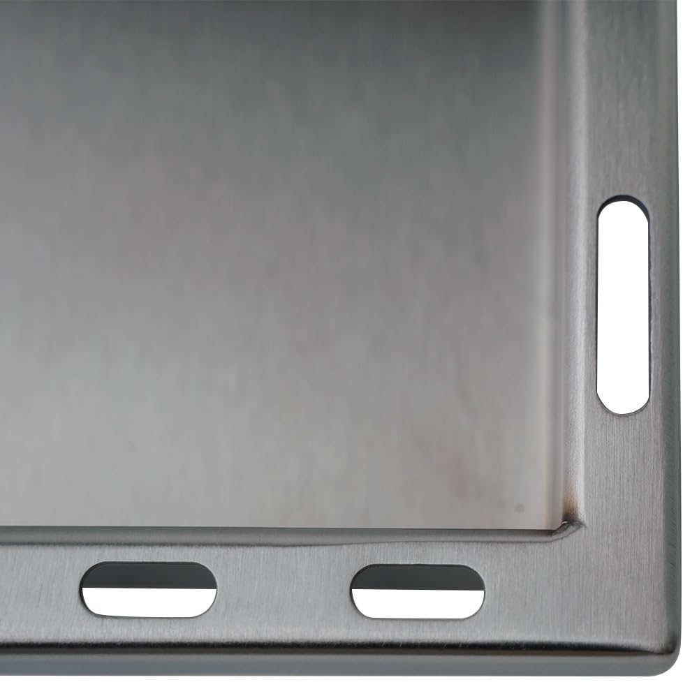 SANTOS einsetzbare Grillpfanne/Einsatzpfanne - Edelstahl Plancha - 28x45,1x4cm - für Napoelon Rogue