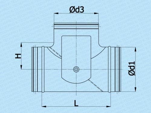 Wickelfalz Bypassklappe Weiche für Stellmotor mit Lippendichtung System Ø 125