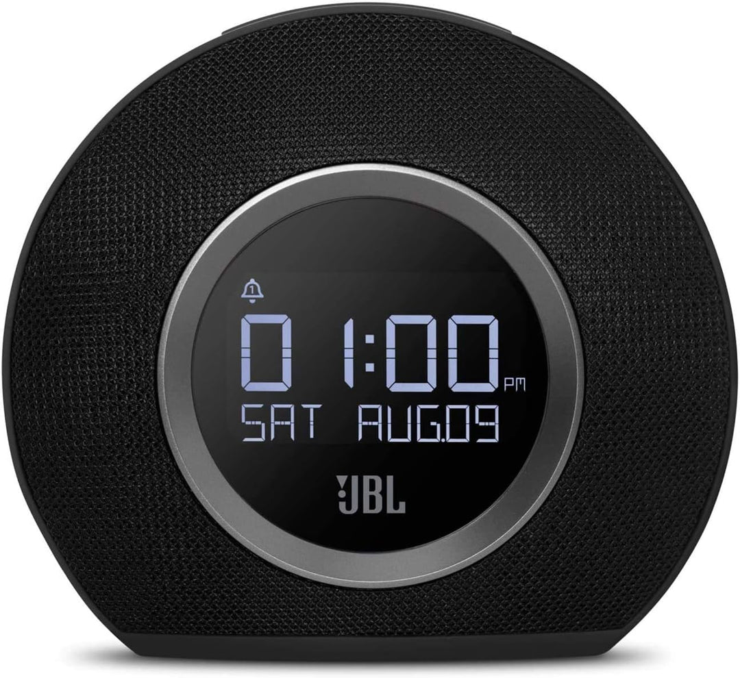 JBL Horizon Radiowecker in Schwarz – Dual Wecksystem über Bluetooth, UKW-Radio und Weckton – LED Nac