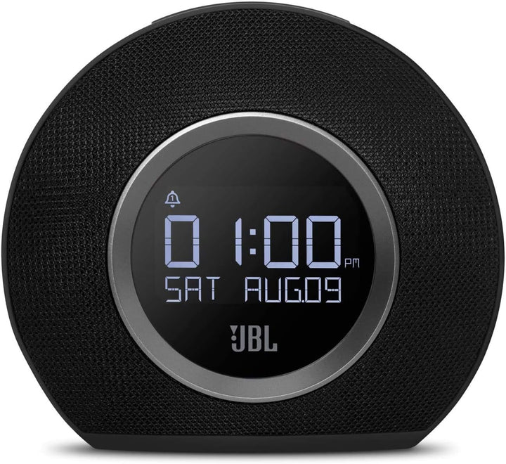 JBL Horizon Radiowecker in Schwarz – Dual Wecksystem über Bluetooth, UKW-Radio und Weckton – LED Nac