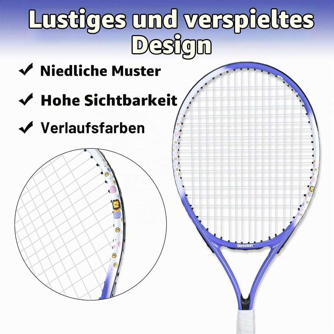 Senston Tennisschläger 17/23 Zoll Tennis Racket für Jugendliche– Leicht, Langlebig, Einfach zu greif