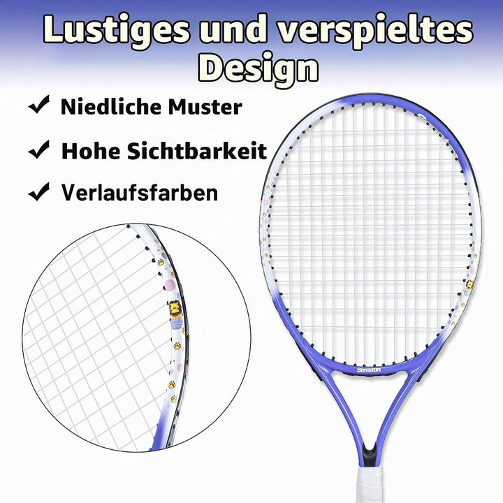 Senston Tennisschläger 17/23 Zoll Tennis Racket für Jugendliche– Leicht, Langlebig, Einfach zu greif