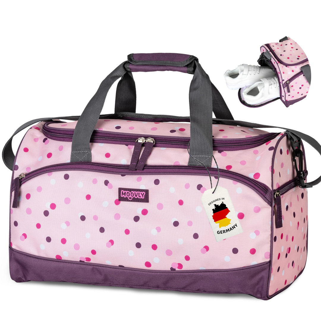 moovly® Kinder Sporttasche 25 l für Mädchen - Gym Bag - für Sport, Schwimmen - Kindersporttasche - R