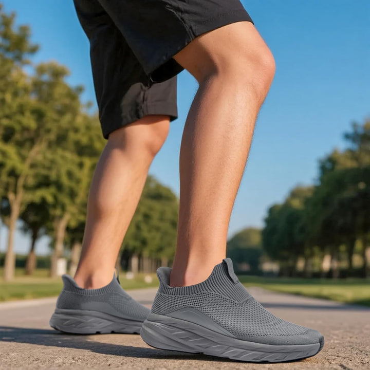 Sosenfer Herren Slip On Sneaker Ohne Schnürsenkel Mesh Atmungsaktiv 1646 Dunkelgrau 46 EU, 1646 Dunk