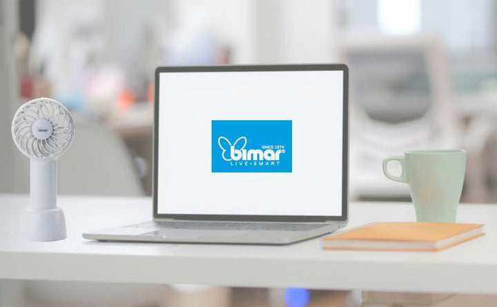 bimar VA50 Mini-Ventilator, tragbar, wiederaufladbar, mit USB-Kabel, Einstellung der Intensität und