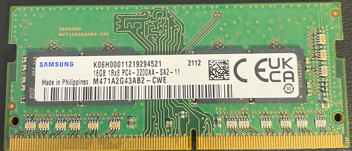 Samsung 16GB DDR4 3200MHz SODIMM PC4-25600 CL22 2Rx8 1,2V 260pin SO-DIMM Laptop Notebook RAM Memory