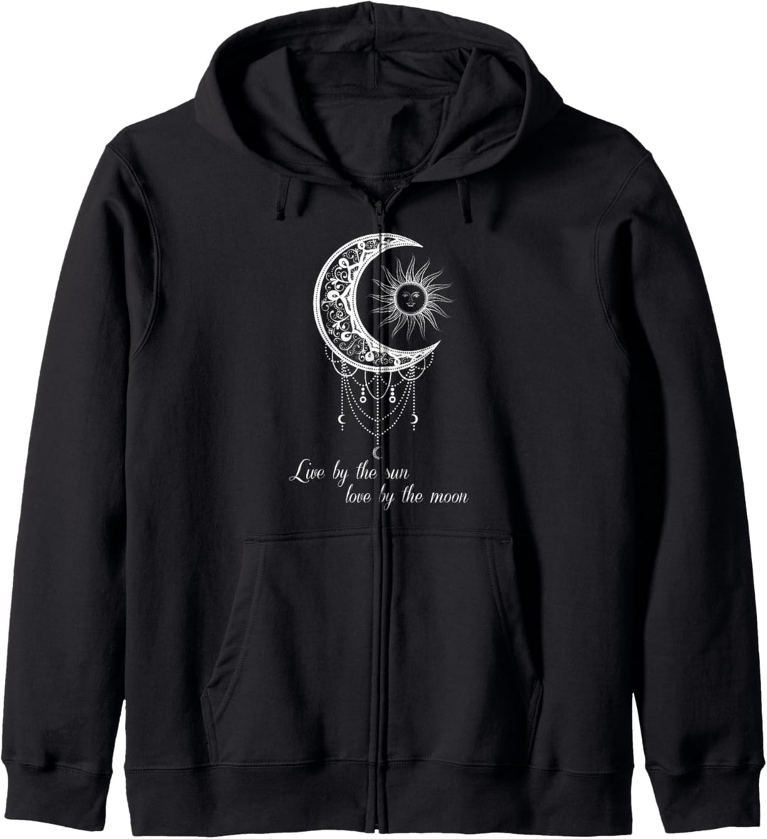 Live by the sun love by the moon Boho gothic style Kapuzenjacke