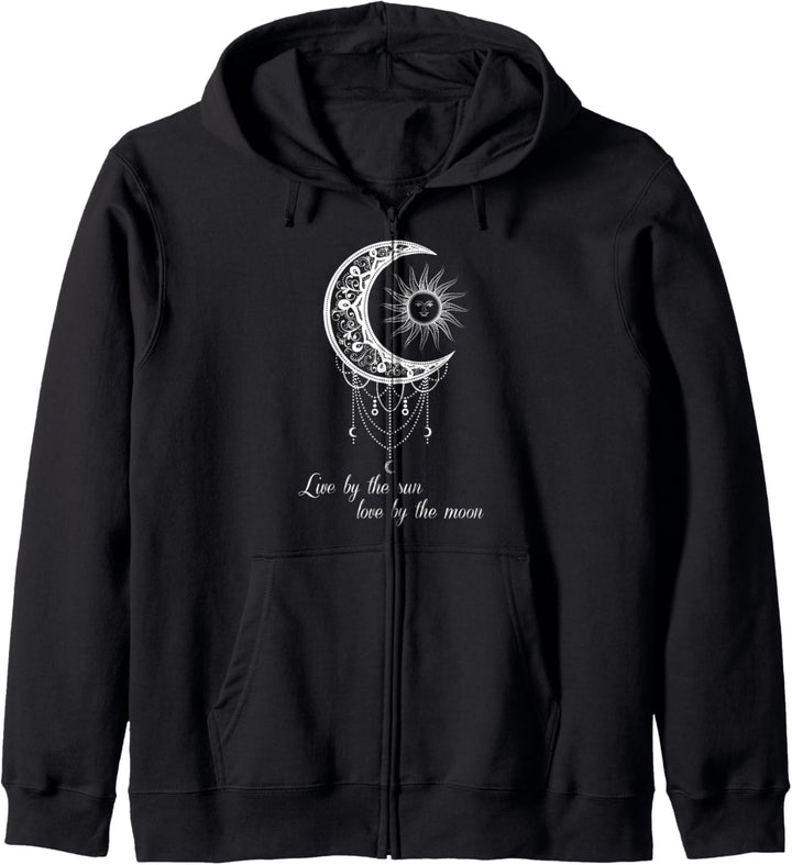 Live by the sun love by the moon Boho gothic style Kapuzenjacke