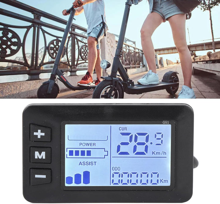 Elektrofahrrad -LCD -Display für 2,2 cm -Lenker, Fahrrad -Tachometer -Bedienfeld mit 5 -Pin -Stecker