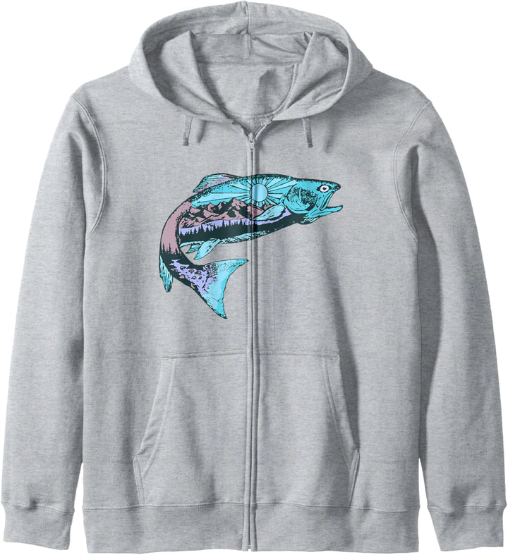 Trout Outdoor Illustration Series - Ethereal Kapuzenjacke