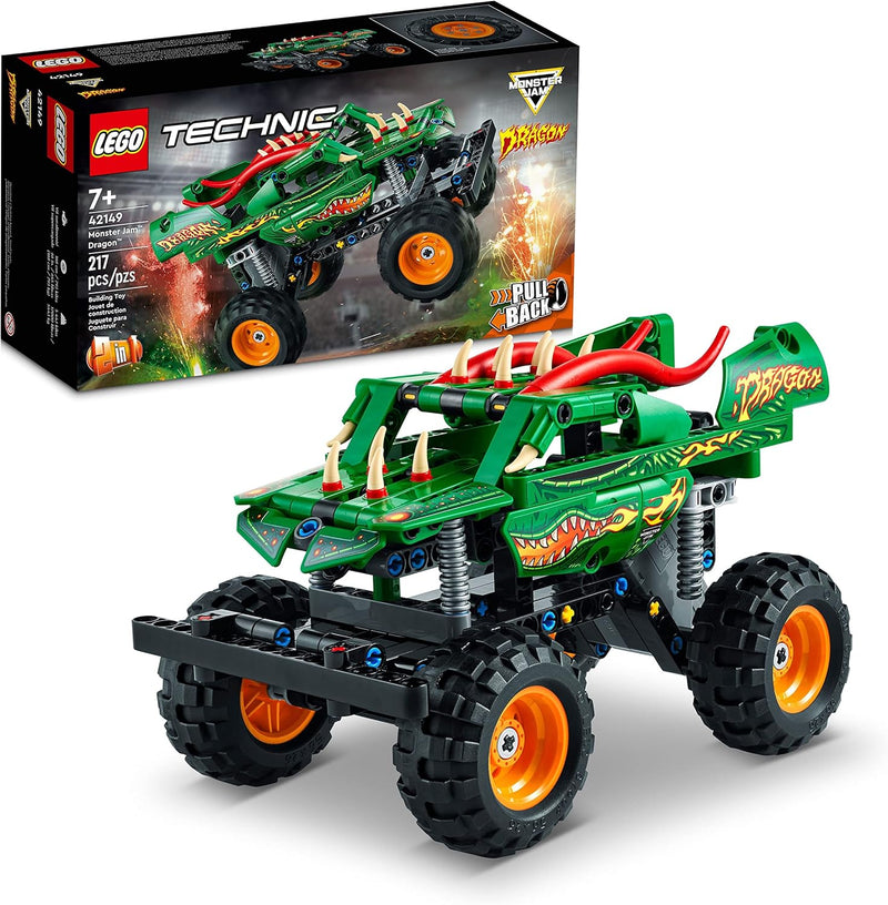 LEGO Technic Monster Jam Dragon Monster Truck Spielzeug für Jungen und Mädchen, 2-in-1-Rennautospiel