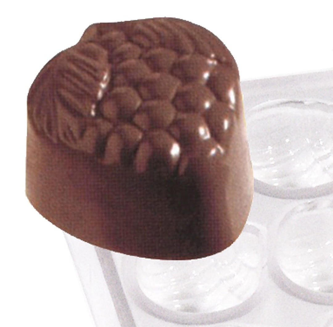 Contacto Pralinenform Erdbeere für 32 Pralinen 30 x 27 x 18 mm, grosse Formplatte 27,5 x 13,5 x 2,5