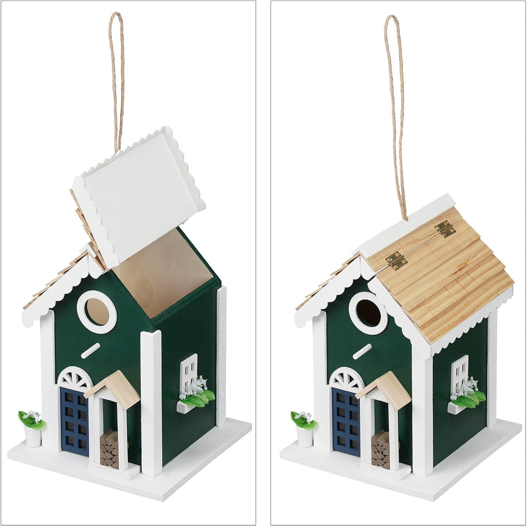 Relaxdays Vogelhaus, Nistkasten für Wildvögel, zum Aufhängen, HBT 25,5 x 18,5 x 18,5 cm, Vogelvilla
