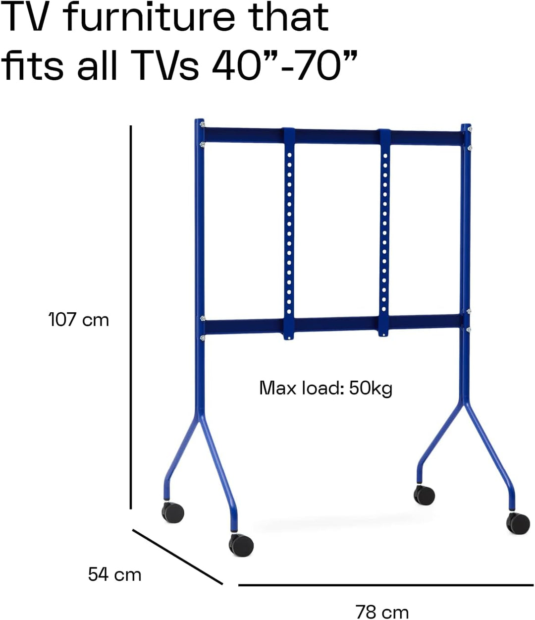 Pedestal Moon Rollin’ TV Ständer Rollbar für Bildschirm 40 bis 70 Zoll | Mobiler Fernsehständer mit
