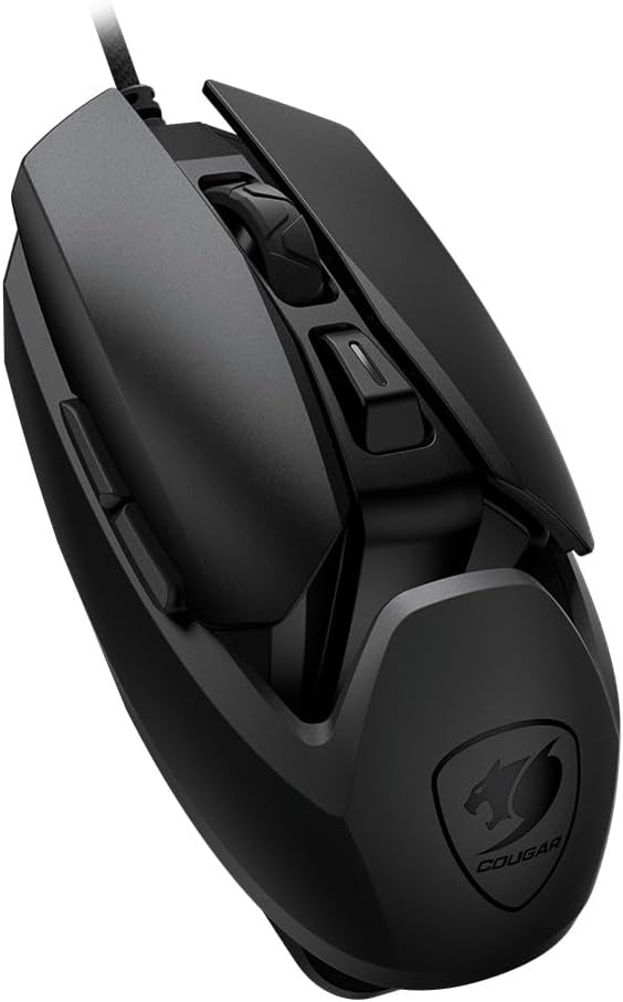 COUGAR Gaming | Gaming-Maus | Airblader schwarz – 6 programmierbare Tasten – Mechanische Mikroschalt