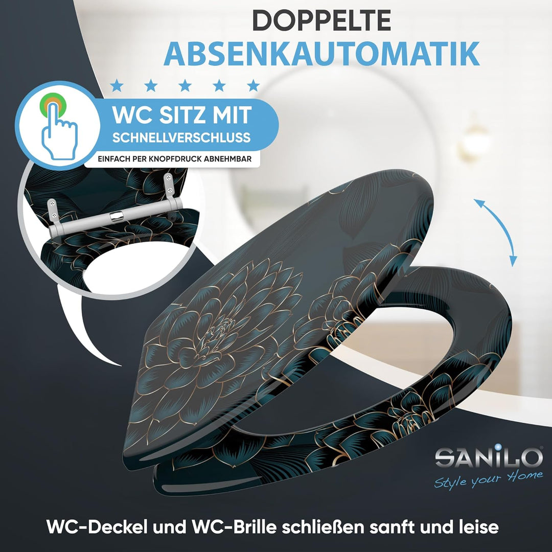 Sanilo WC Sitz mit Absenkautomatik, viele neue Toilettendeckel zur Auswahl, hochwertige Oberfläche,