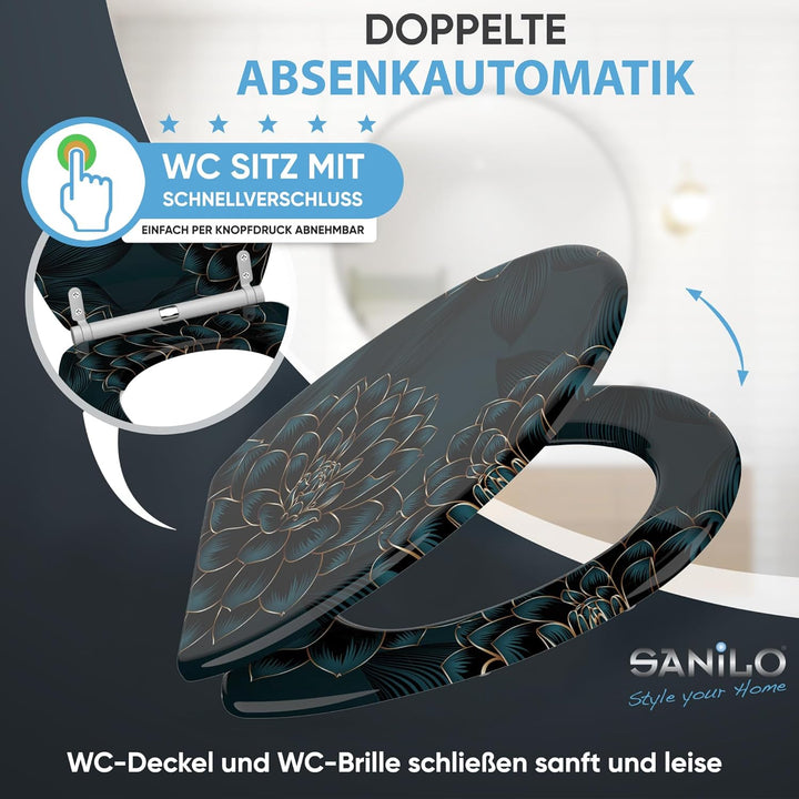 Sanilo WC Sitz mit Absenkautomatik, viele neue Toilettendeckel zur Auswahl, hochwertige Oberfläche,