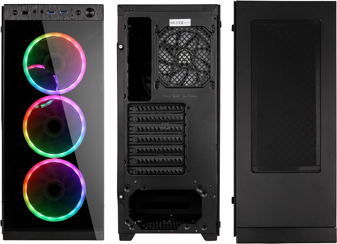 KOLINK Horizon RGB Midi-Tower ATX, Tempered Glass Computergehäuse, PC Hülle, RGB PC Case, PC Gehäuse