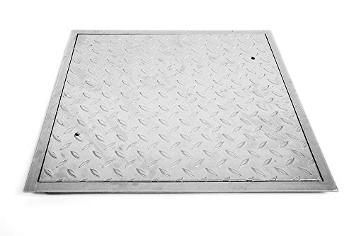SA-40 Schachtabdeckung Stahl verzinkt begehbar Tränenblech Schachtdeckel Deckel 400 x 400 mm