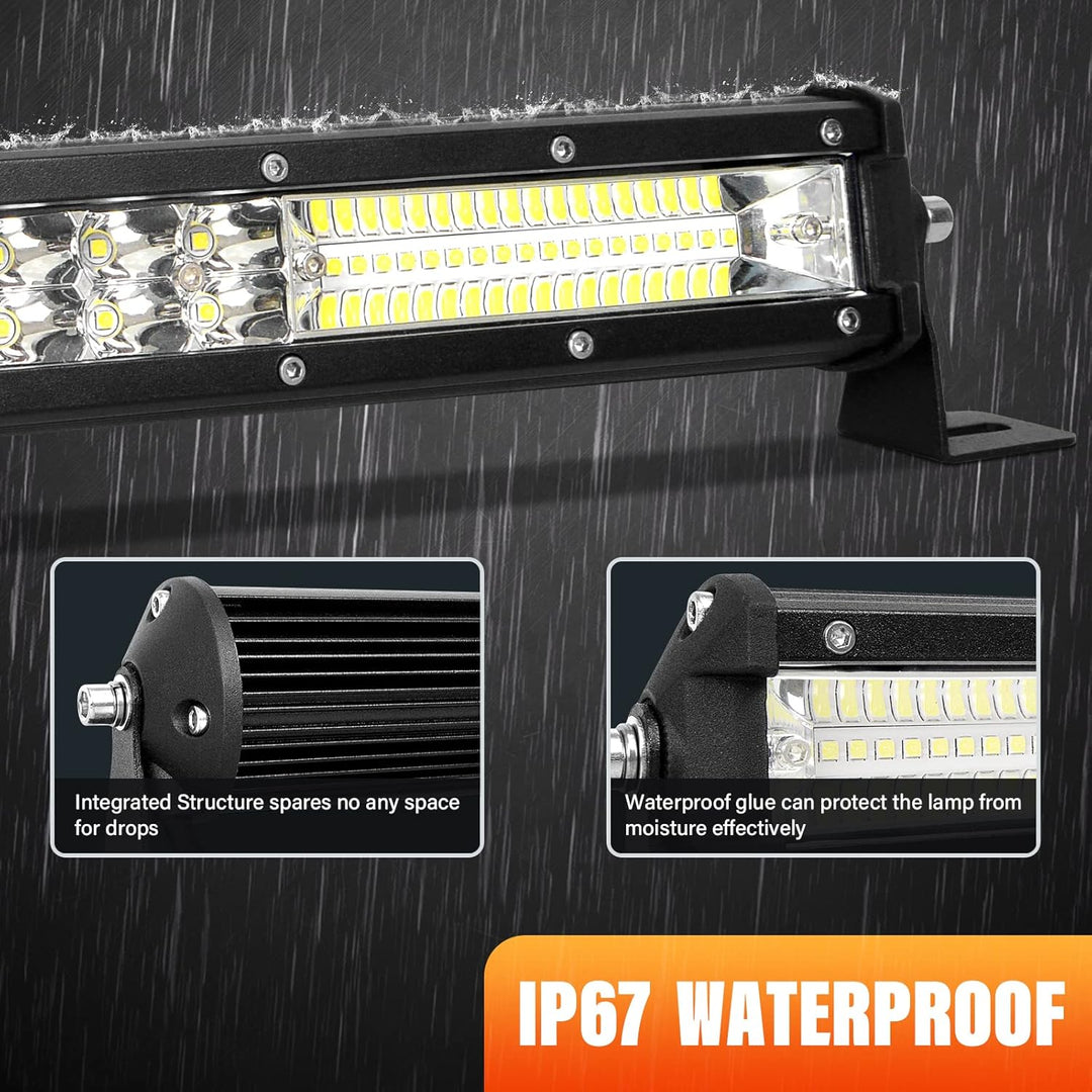 AUXTINGS LED Zusatzscheinwerfer Bar,50 cm 180W Lightbar 12600lm Schlank Einzelreihe LED Arbeitsschei