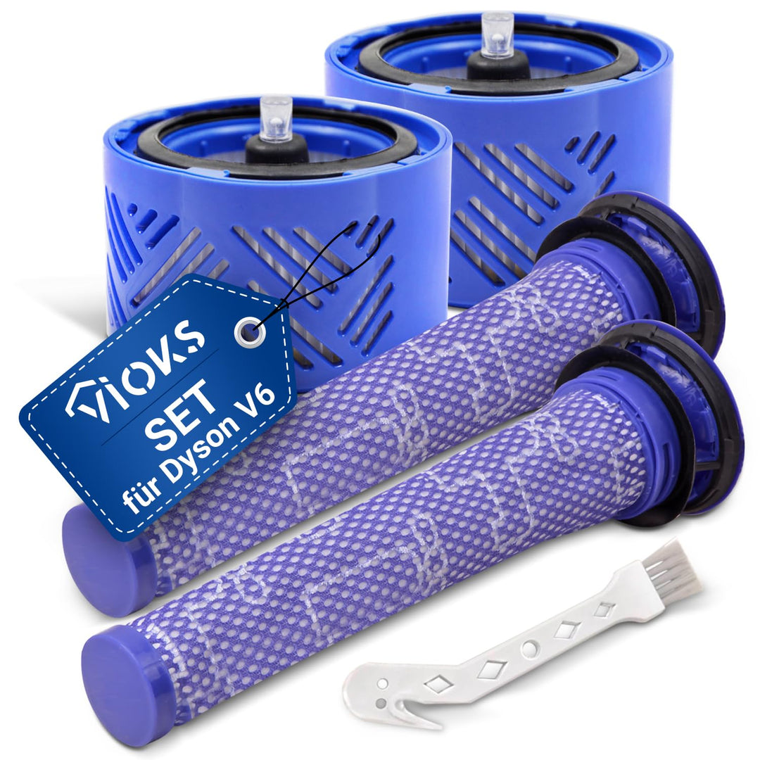 VIOKS 2x Staubsauger Filter Ersatz für Dysоn Filter 965661-01 + 2x Abluftfilter Ersatz für Dysоn 966