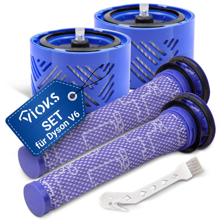 VIOKS 2x Staubsauger Filter Ersatz für Dysоn Filter 965661-01 + 2x Abluftfilter Ersatz für Dysоn 966