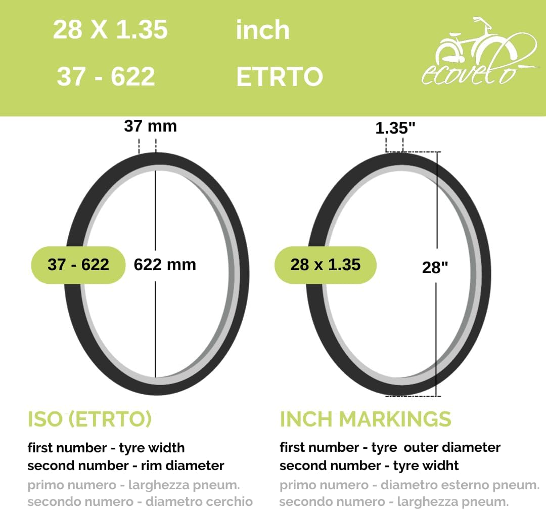 ECOVELO Unisex – Erwachsene 2 Reifen Gravel 700 x 35 cm, Schwarz, 700x35 C
