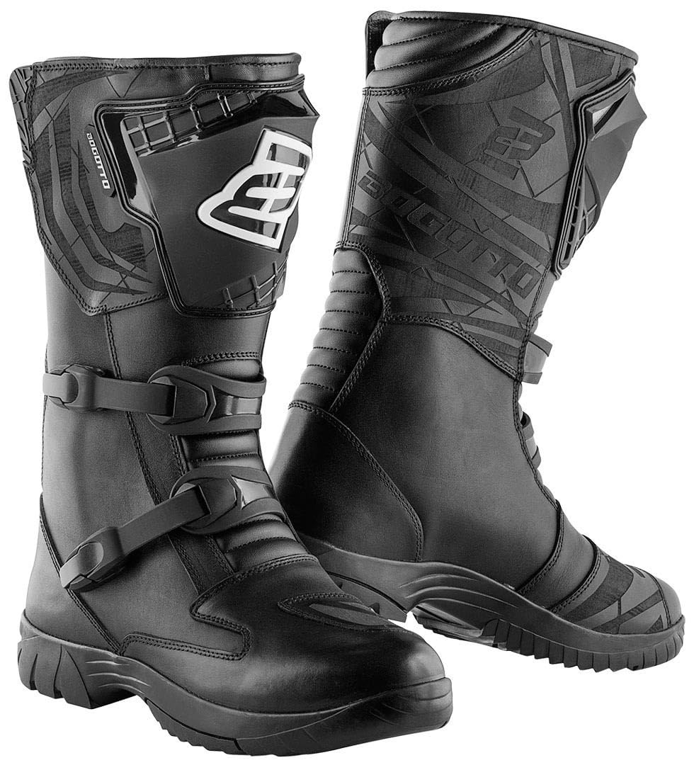 Bogotto Namib wasserdichte Motorradstiefel, schwarz, 48 48 EU Schwarz, 48 EU Schwarz