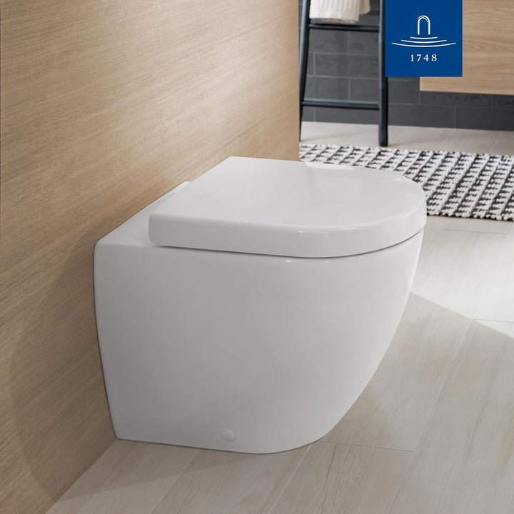 Villeroy & Boch Subway 2.0 WC-Sitz, Toilettendeckel mit komfortabler Breite, abnehmbarer Toilettensi