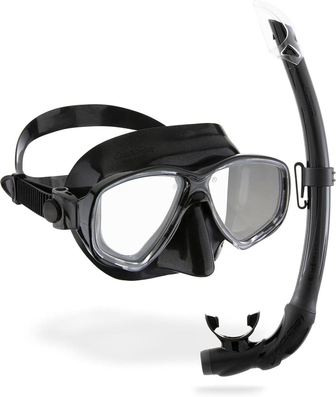 Cressi C/Set Marea VIP (New) Schnorchel Einheitsgrösse Schwarz/Schwarz, Einheitsgrösse Schwarz/Schwa