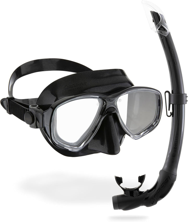 Cressi C/Set Marea VIP (New) Schnorchel Einheitsgrösse Schwarz/Schwarz, Einheitsgrösse Schwarz/Schwa