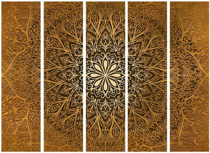 murando Raumteiler Mandala Ornament Oriental Foto Paravent 225x172 cm beidseitig auf Vlies-Leinwand