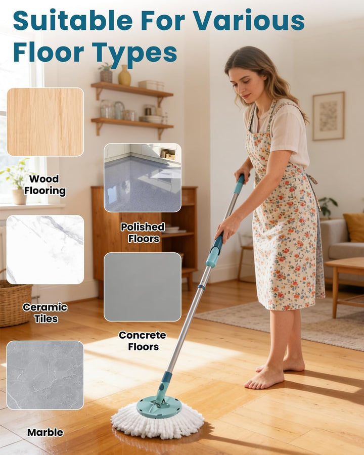 LEAZZLE 6 Stück Ersatzkopf für Clean Twist Disc Mop Micro Set,für Bodenwischer Ersatzbezug/wischmopp