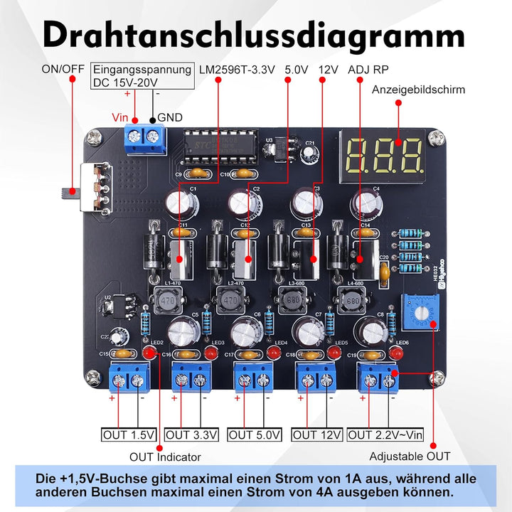 PEMENOL DIY Löt Bausatz Steckbrett Netzteil Elektronik Bausatz Power Supply Modul Elektronische Proj