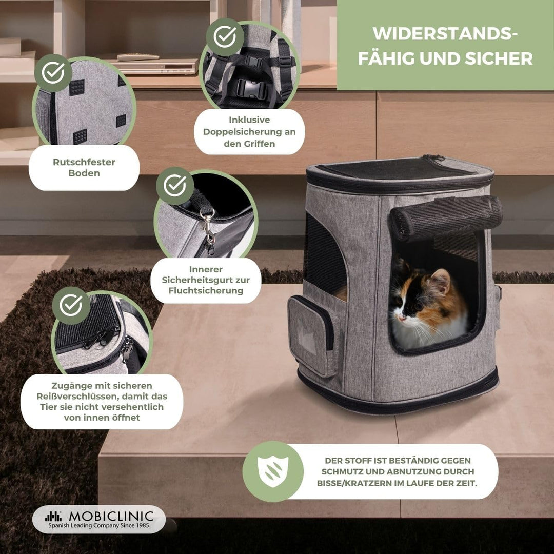 Mobiclinic® Pets, Haustier Rucksack, Thor, Faltbar, Mesh-Fenster, Zubehörtaschen, Multi-zugang, Dopp