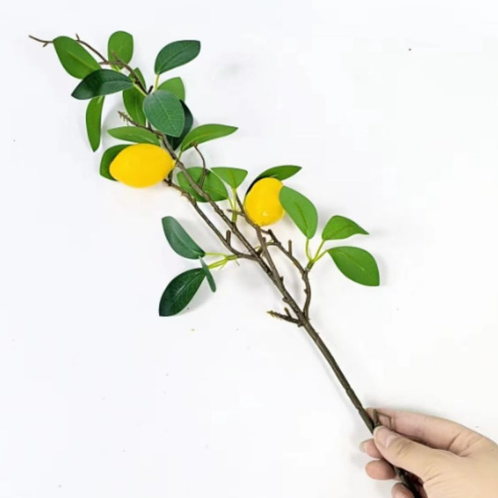 OUKEYI 55 cm künstliche Zitronenzweige Dekoration, 6 Stück künstliche Zitronenzweige, schöne gelbe Z