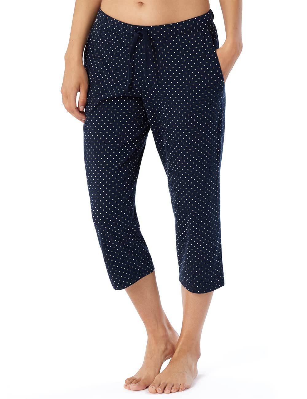 Schiesser Damen Schlafhose 3/4 lang kurz Baumwolle - Mix + Relax 36 Dunkelblau-gem._179270, 36 Dunke