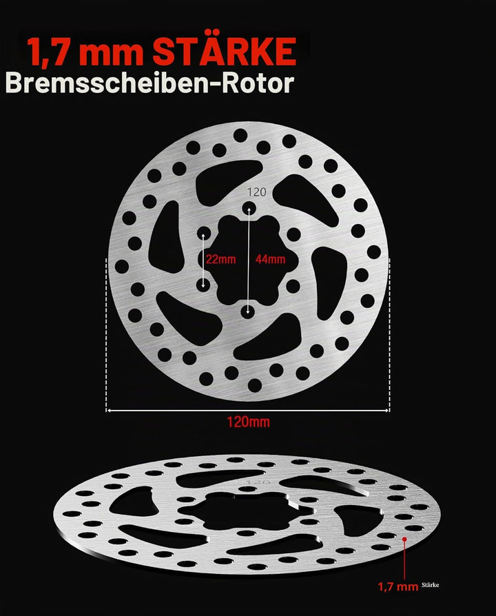 120 mm Roller Bremsscheibe Rotor Pad 6 runde Löcher kompatibel mit Segway Ninebot ZT3 PRO ZT3 PROE Z