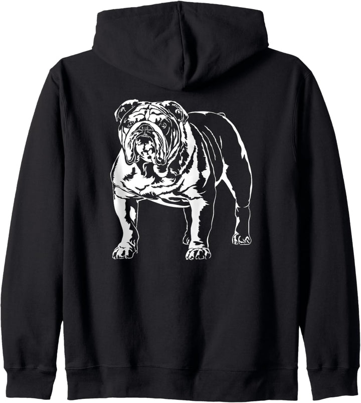 Englische Bulldogge Hund Hunde Portrait Hundeportrait Kapuzenjacke
