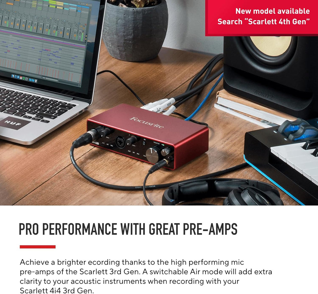 Focusrite Scarlett 4i4 3. Gen USB-Audio-Interface für Aufnahmen, Kompositionen und Streaming — High-