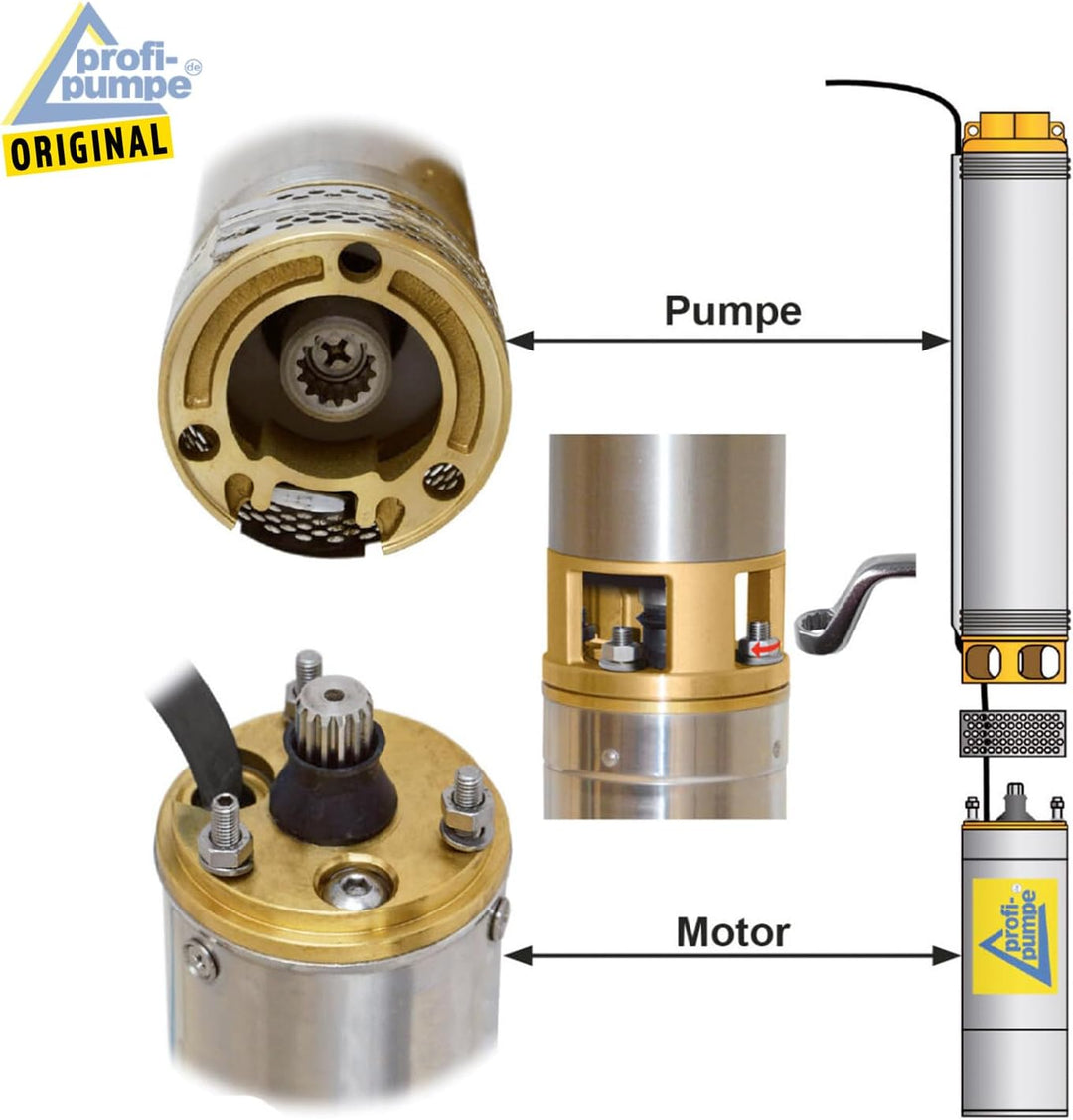 BRUNNENPUMPE TIEFBRUNNENPUMPE 3" 750Watt SANDVERTRÄGLICHE TAUCHPUMPE IMPELLERPUMPE TAUCHDRUCKPUMPE P