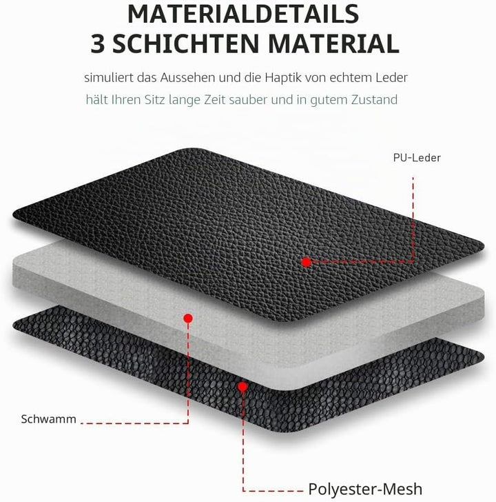 AUTOYOUTH Sitzbezüge Auto Vordersitze Universal Auto-Schonbezüge PU-Leder Sitzschoner Schwarz grau f