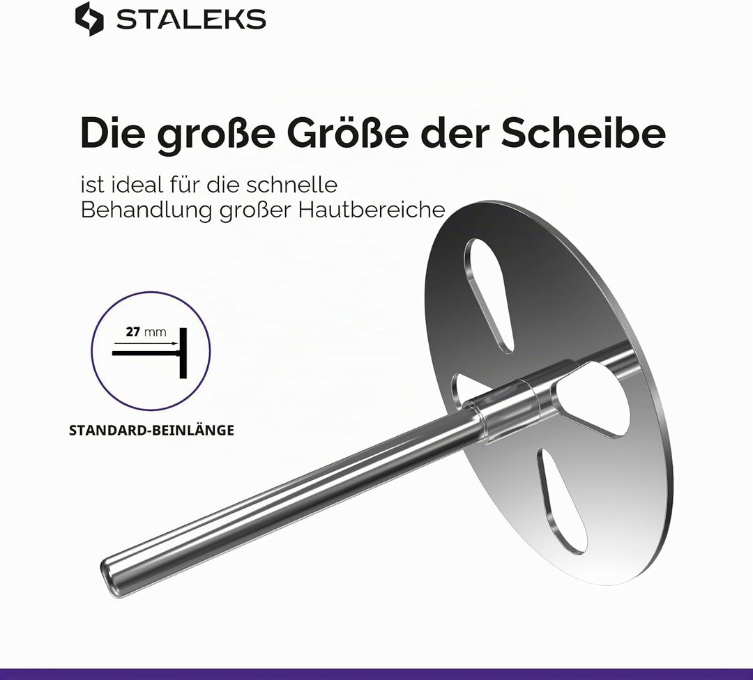 STALEKS Pododisc 25 mm Pediküre + 5 Ersatz-Feile 180 Grit Professioneller Heimgebrauch Edelstahl (PD