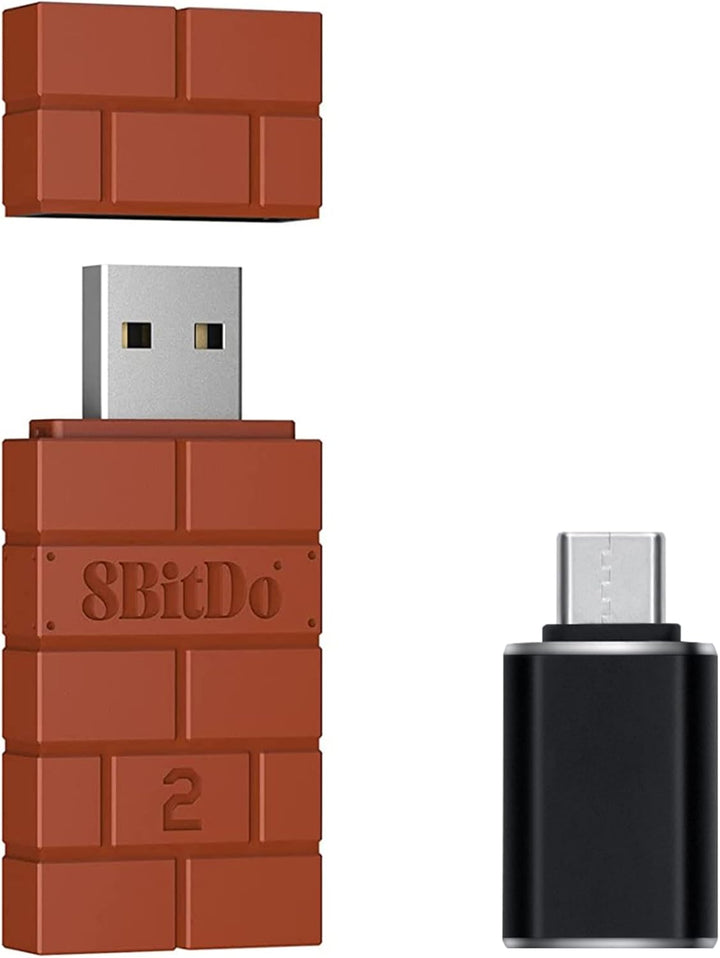 Mcbazel 8Bitdo USB Wireless Adapter 2 mit OTG Adapter Zubehör für Switch OLED/Switch, Windows, Mac &